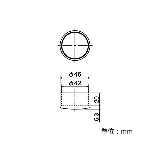 イレクター Φ42 プラスチックジョイント JL-49の寸法図