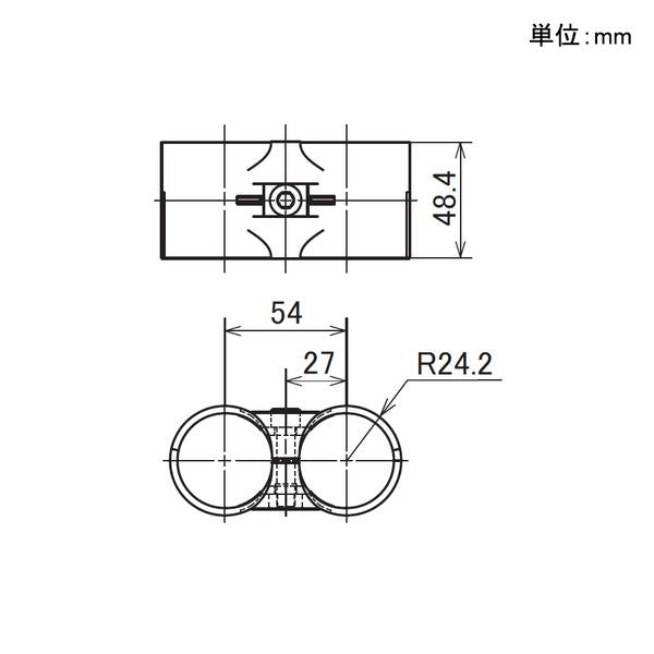 イレクター Φ42 メタルジョイント LJ-11Aの寸法図