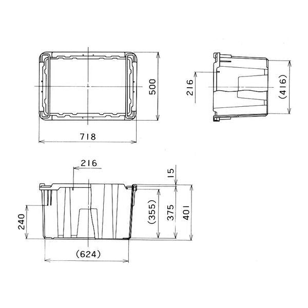 ポリテナー 105L PT-110の寸法図