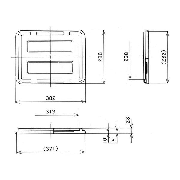 ポリテナー PT-9用蓋 PT-9Lの寸法図
