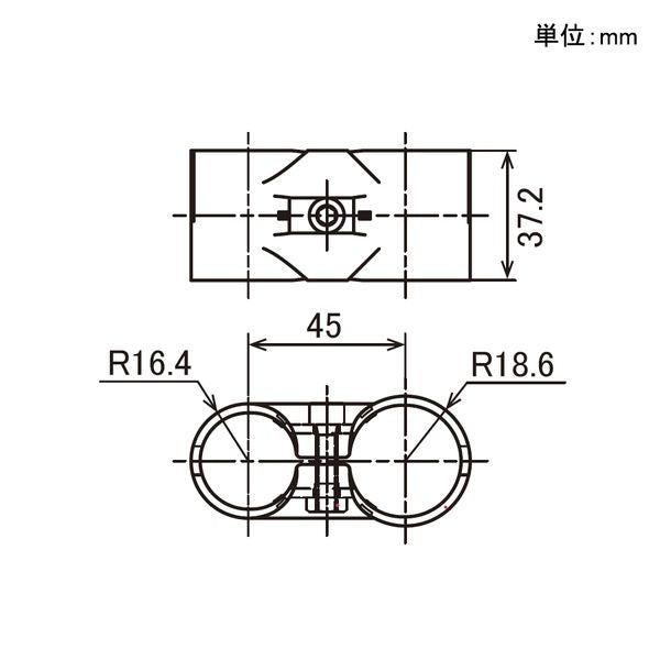 イレクター Φ28・32 メタルジョイント 異径 SEJ-11Aの寸法図