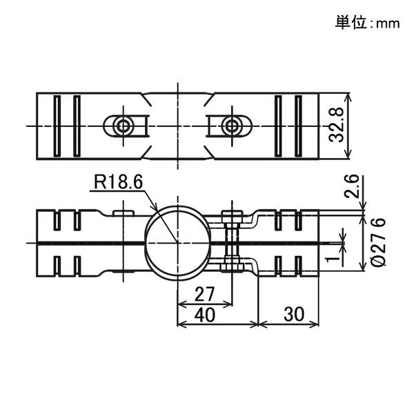 イレクター Φ28・32 メタルジョイント 異径 SEJ-4Bの寸法図