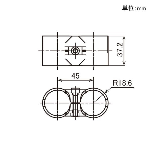 イレクター Φ32 メタルジョイント SJ-11Aの寸法図