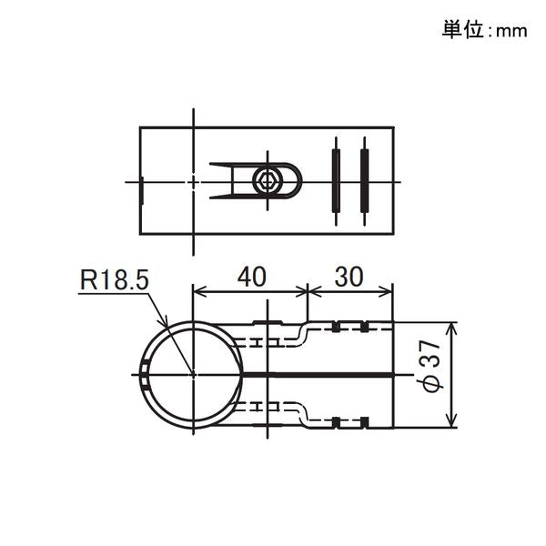 イレクター Φ32 メタルジョイント SJ-1の寸法図