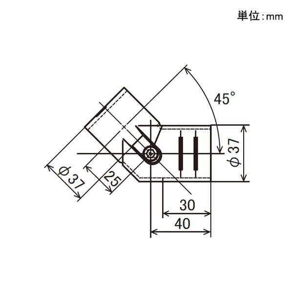 イレクター Φ32 メタルジョイント SJ-8の寸法図