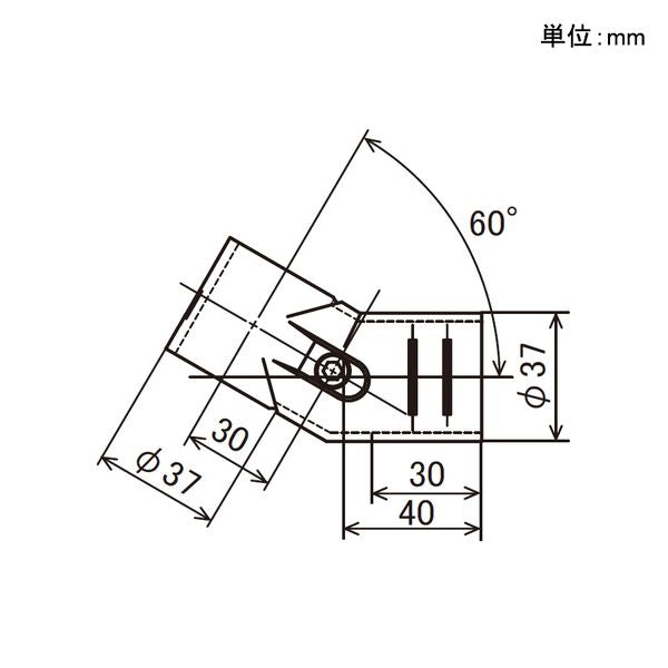 イレクター Φ32 メタルジョイント SJ-9の寸法図