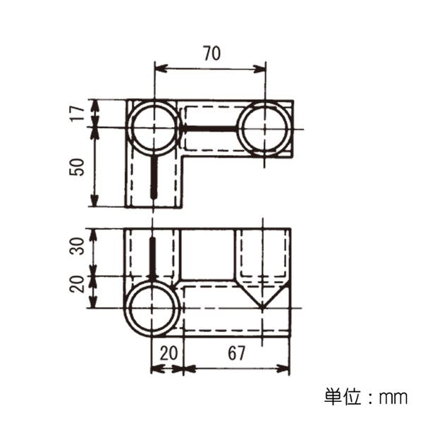 イレクター Φ28 プラスチックジョイント J-105L