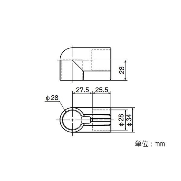 イレクター Φ28 プラスチックジョイント パネルキャッチ用 JPE-5