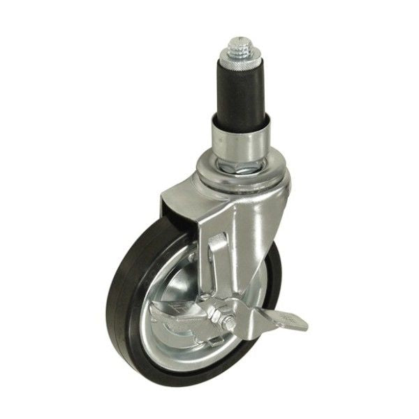 パイプキャスター 車輪径Φ100 自在車 導電ゴム車輪 ストッパー付 YGR-100SE