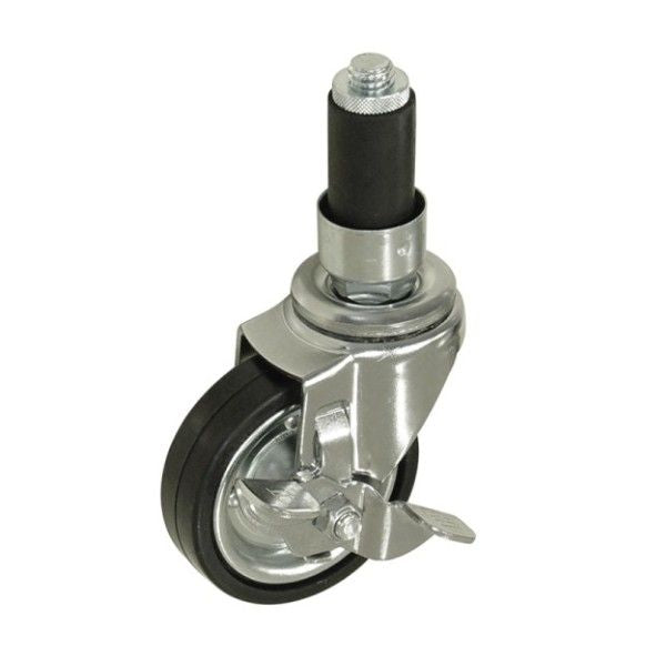 パイプキャスター 車輪径Φ75 自在車 導電ゴム車輪 ストッパー付 YGR-75SE