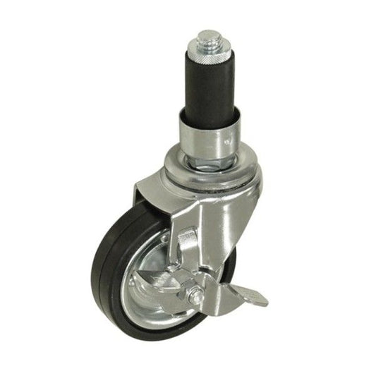 パイプキャスター 車輪径Φ75 自在車 導電ゴム車輪 ストッパー付 YGR-75SE