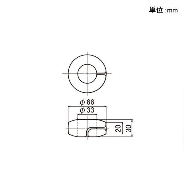 イレクター　Φ32　HUGバンパー　EB-1026の寸法図