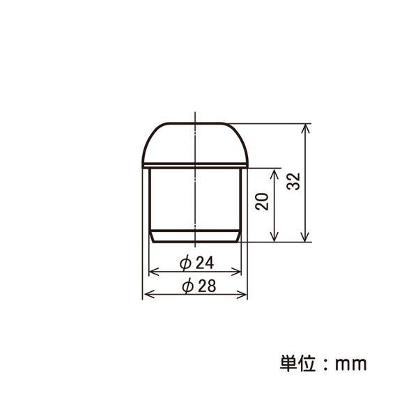 イレクター　Φ28　ゴムキャップインナー　EF-1201の寸法図