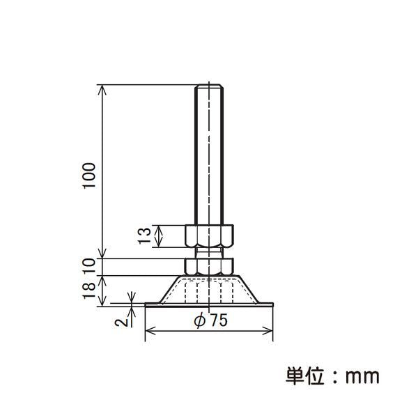 イレクター　Φ28　アジャスターボルトA　EF-1217Aの寸法図