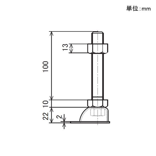 イレクター　Φ28　アジャスターボルトB　EF-1217Bの寸法図