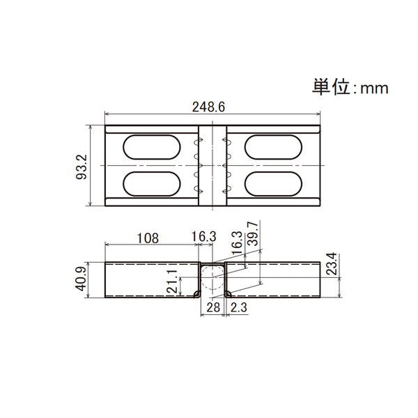 イレクター　Φ28　プラコン受け金具　ワイド　EF-2065Eの寸法図