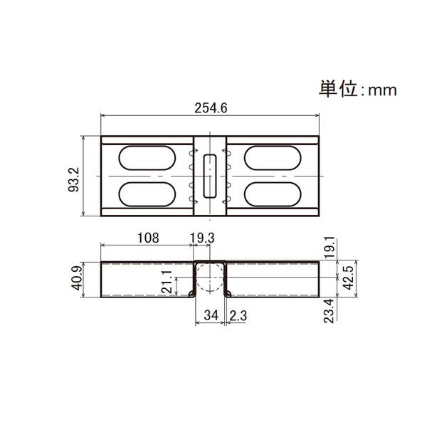 イレクター　Φ32　プラコン受け金具　ワイド　EF-2066Eの寸法図