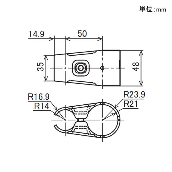 イレクター　Φ28･42　メタルジョイント　異径　HEJ-1の寸法図