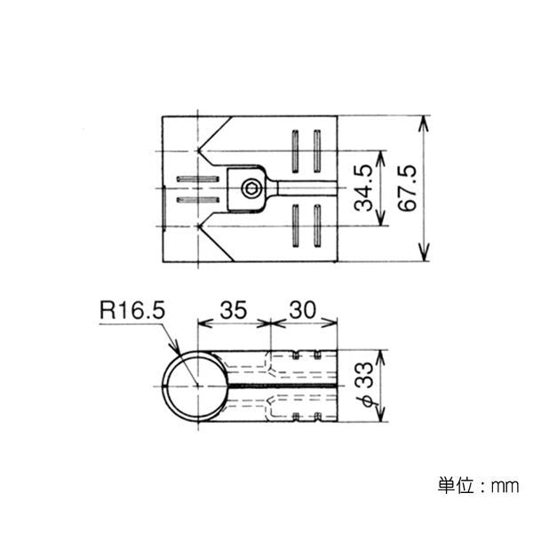 イレクター　Φ28　メタルジョイント　HJ-9の寸法図