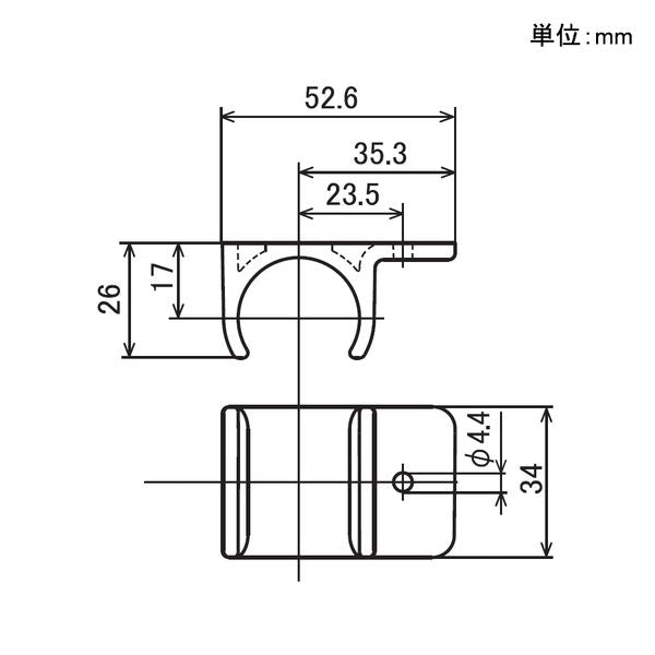 イレクター　Φ28　プラスチックジョイント　J-113Bの寸法図