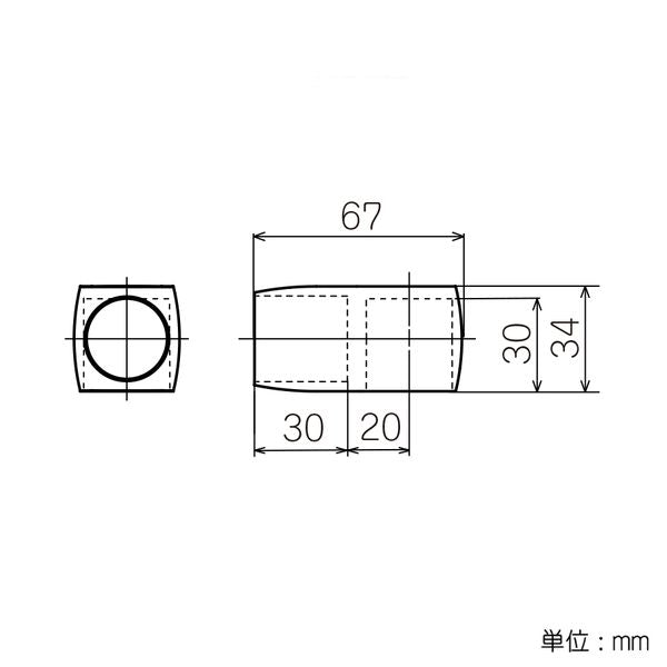 イレクター　Φ28　FSプラスチックジョイント　J-118AFSの寸法図