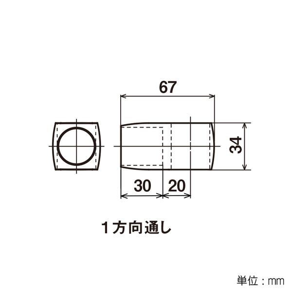 イレクター　Φ28　FSプラスチックジョイント　J-118BFSの寸法図
