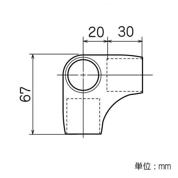 イレクター　Φ28　FSプラスチックジョイント　J-4FSの寸法図