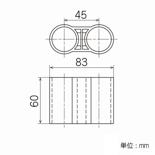 イレクター　Φ32　プラスチックジョイント　JB-147の寸法図