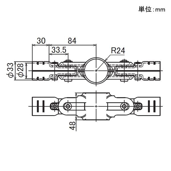 イレクター　Φ28･42　メタルジョイント　異径　LEJ-12Bの寸法図