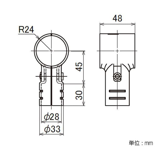 イレクター　Φ28･42　メタルジョイント　異径　LEJ-1Bの寸法図