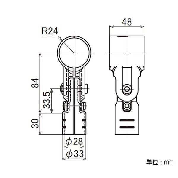 イレクター　Φ28･42　メタルジョイント　異径　LEJ-7Bの寸法図