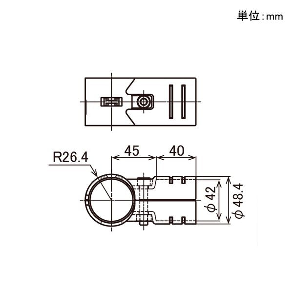 イレクター　Φ42　メタルジョイント　LJ-10Aの寸法図