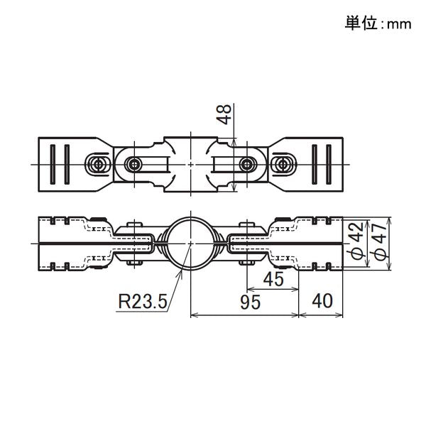 イレクター　Φ42　メタルジョイント　LJ-12Aの寸法図