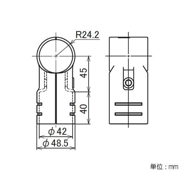 イレクター　Φ42　メタルジョイント　LJ-1Aの寸法図