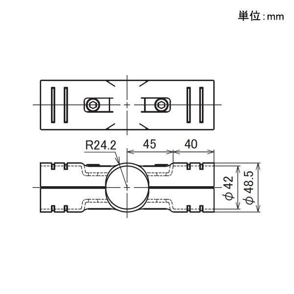 イレクター　Φ42　メタルジョイント　LJ-4Aの寸法図