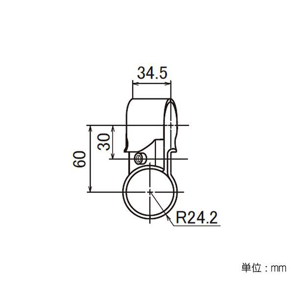イレクター　Φ42　メタルジョイント　LJ-6Aの寸法図